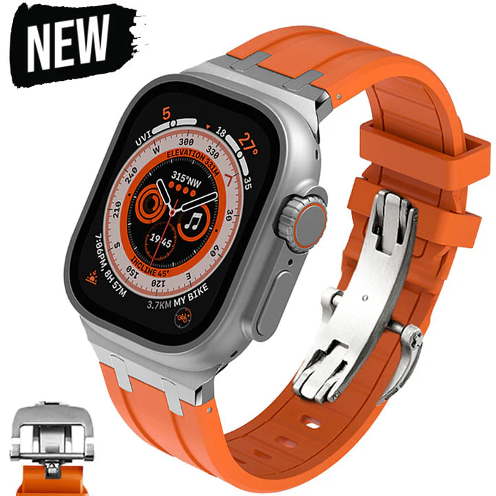 NEW Silicone Band With Butterfly Buckle For Apple Watch