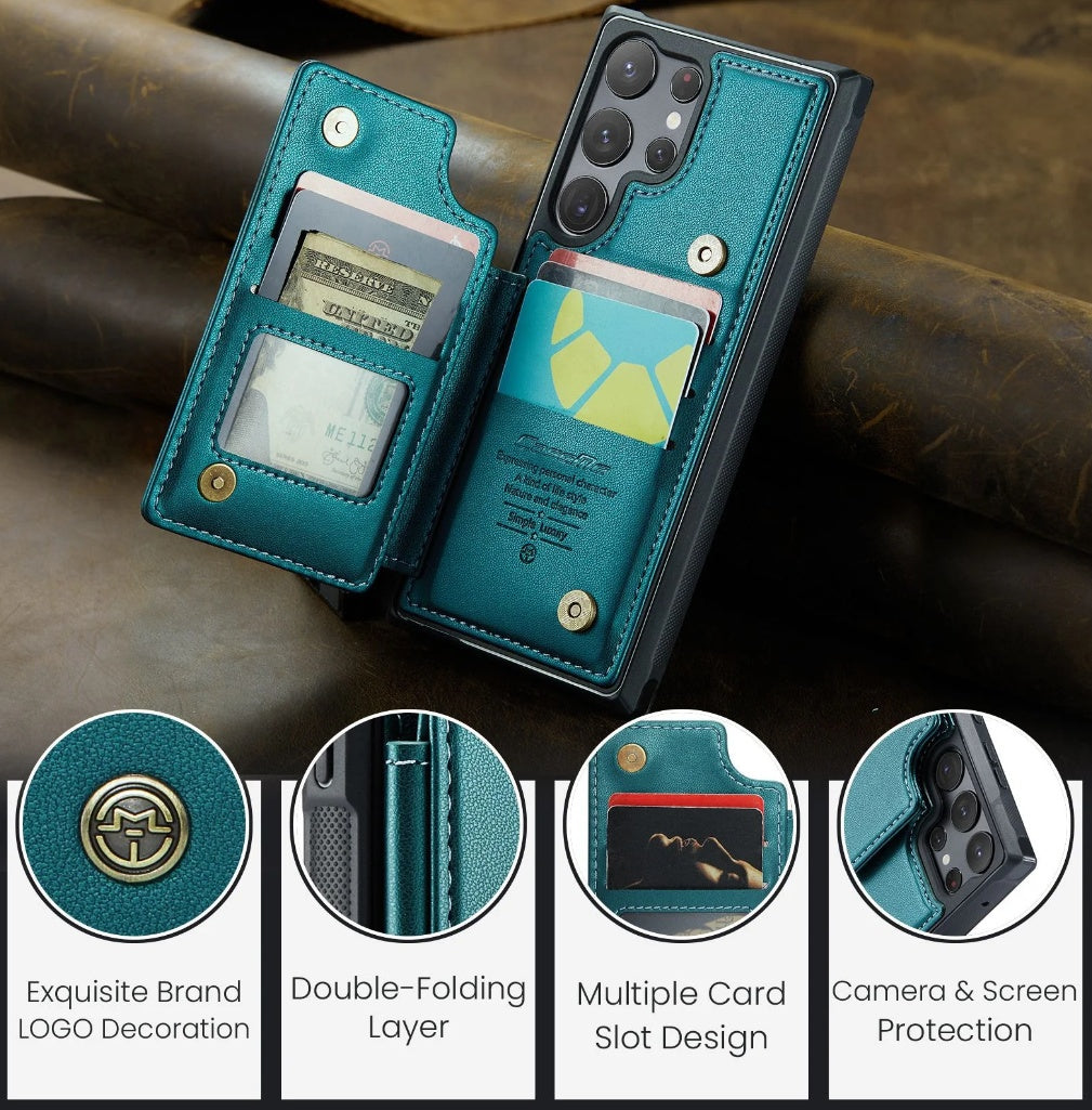 Luxurious Leather All-inclusive Cover With Card-holder For Samsung Galaxy S24, Z Fold5