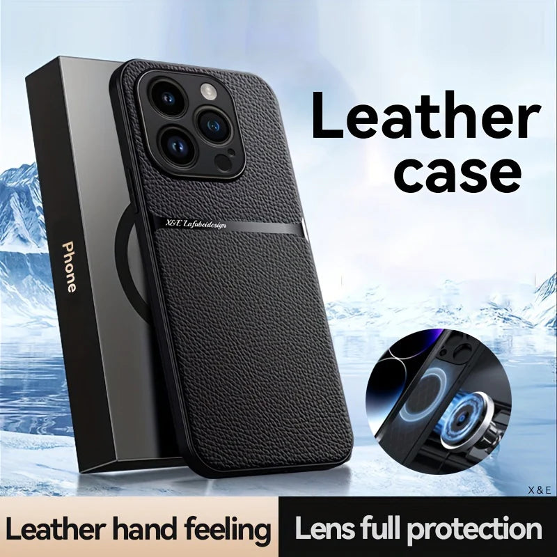 New Magnetic Artificial Leather Soft Case For iPhone