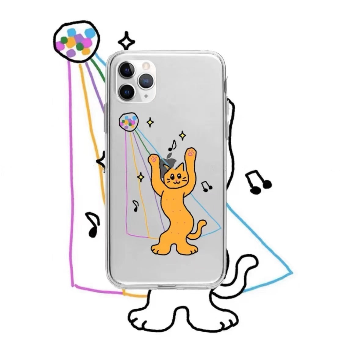 Dancing Cat Clear Case for iPhone