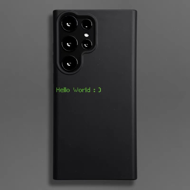 Hello World Fully degraded Case for Samsung- Black