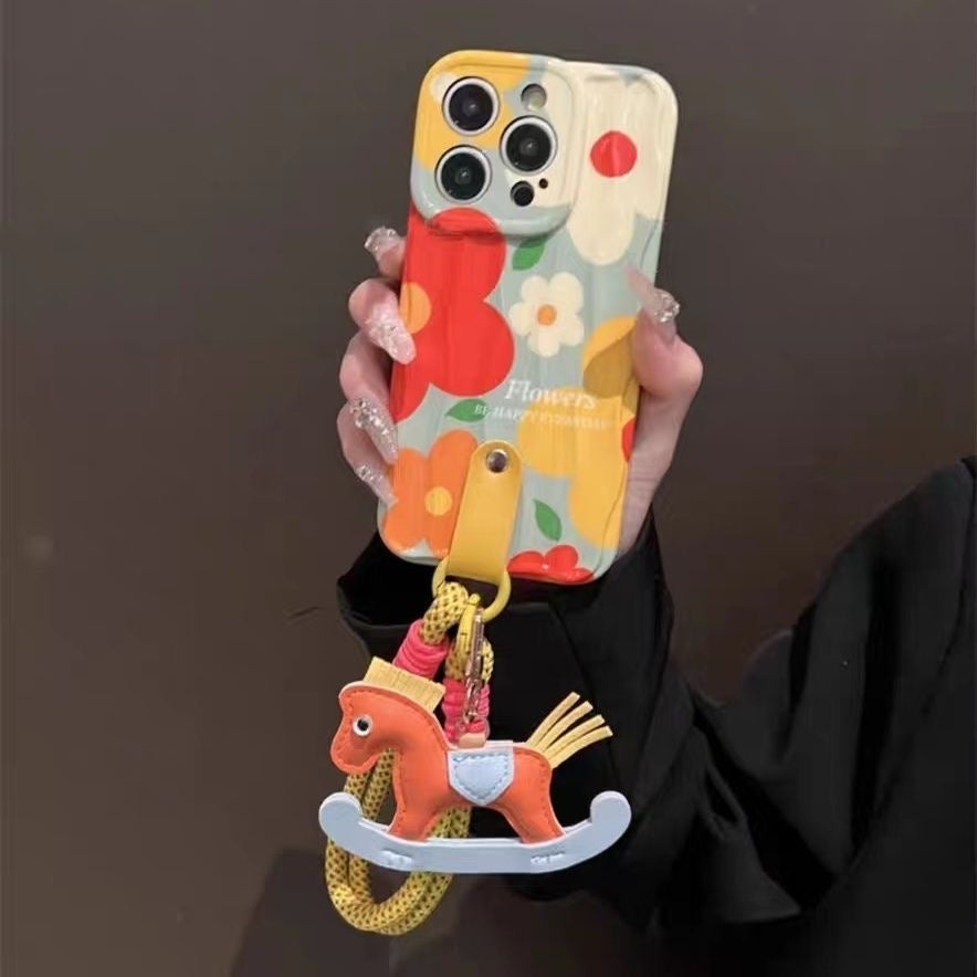 Childhood Trojan Horse and Blooming Flower Phone Case