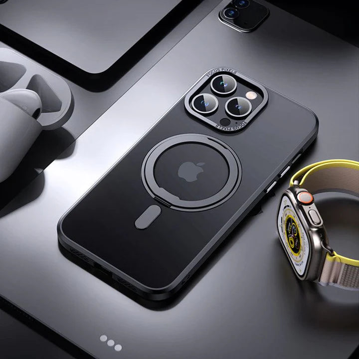 Personalizeclub Case 360° Rotatable Invisible Stand MagSafe Case For iPhone