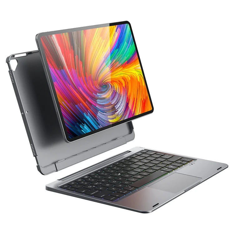 For 12.9" iPad (Pro3,4,5,6), Enhanced Productivity and Protection: Multi-Touch Trackpad Keyboard Case