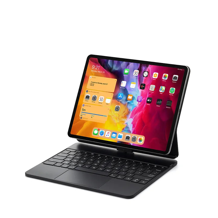 For 12.9" iPad (Pro3,4,5,6), 180° Fold Back + 360° Rotation: Keyboard Case