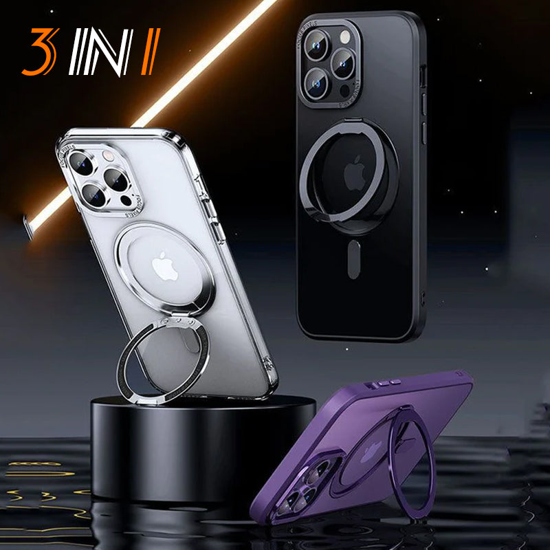 Personalizeclub Case 360° Rotatable Invisible Stand MagSafe Case For iPhone