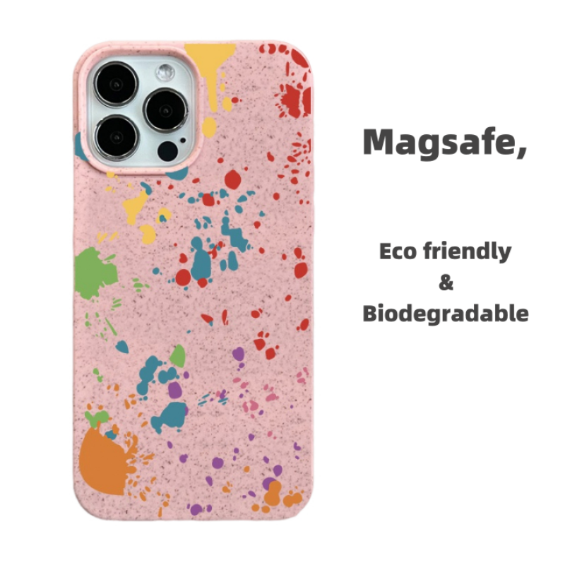 Ink Splash Art Eco-Friendly Magnetic Case for iPhone - Pink
