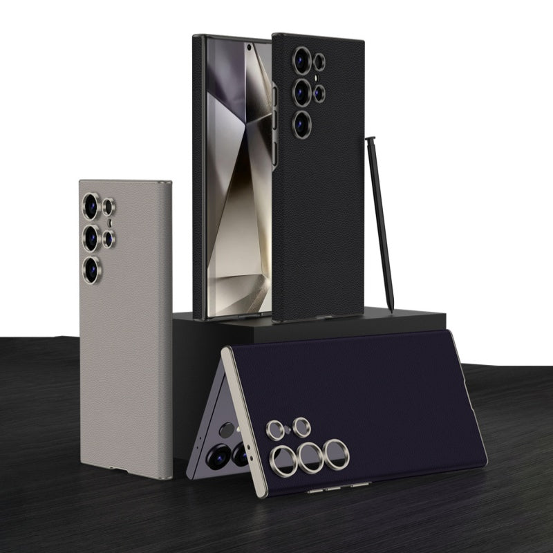 Classic Skin Texture Vegan Leather Case For Samsung Galaxy