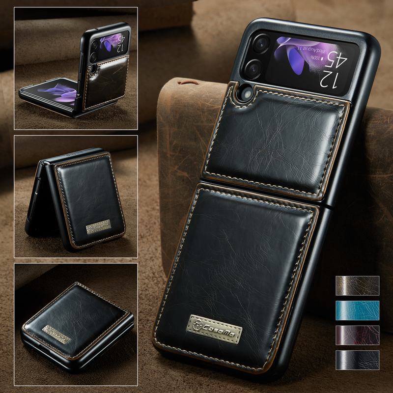 Luxury Leather Case with Built-in Kickstand for Samsung Galaxy Z Flip