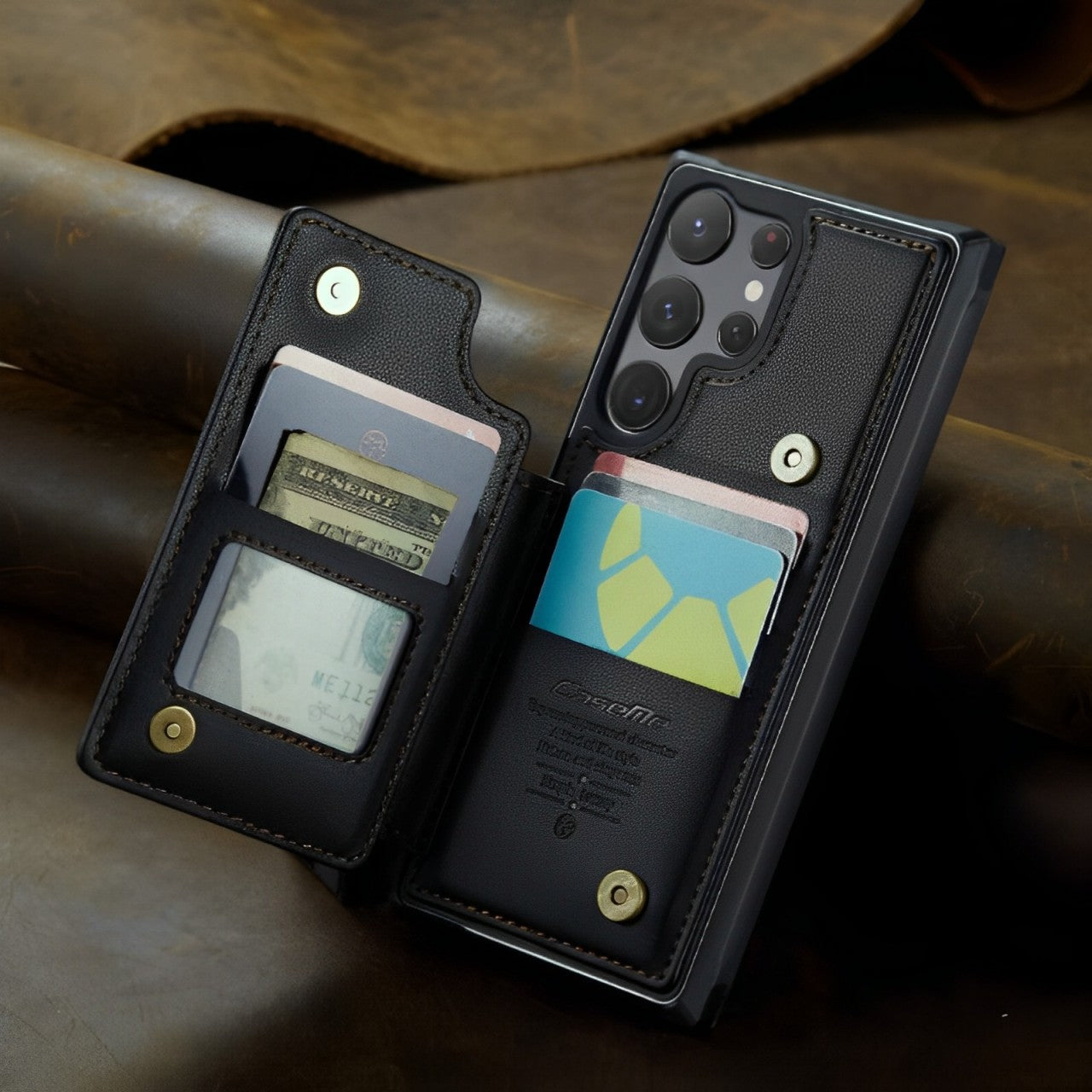 Luxurious Leather All-inclusive Cover With Card-holder For Samsung Galaxy S24, Z Fold5