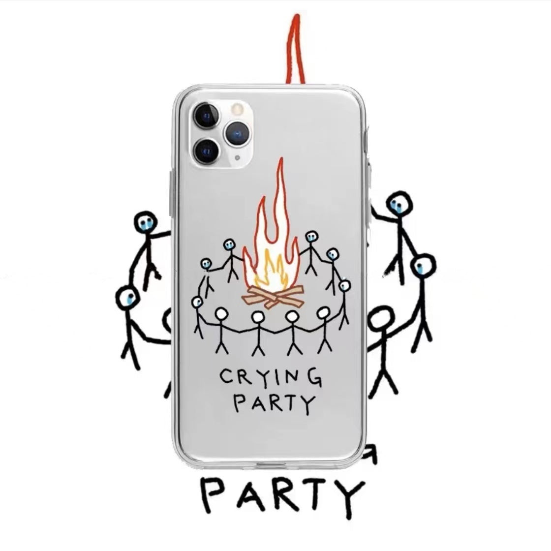 Crying Party Clear Case for iPhone