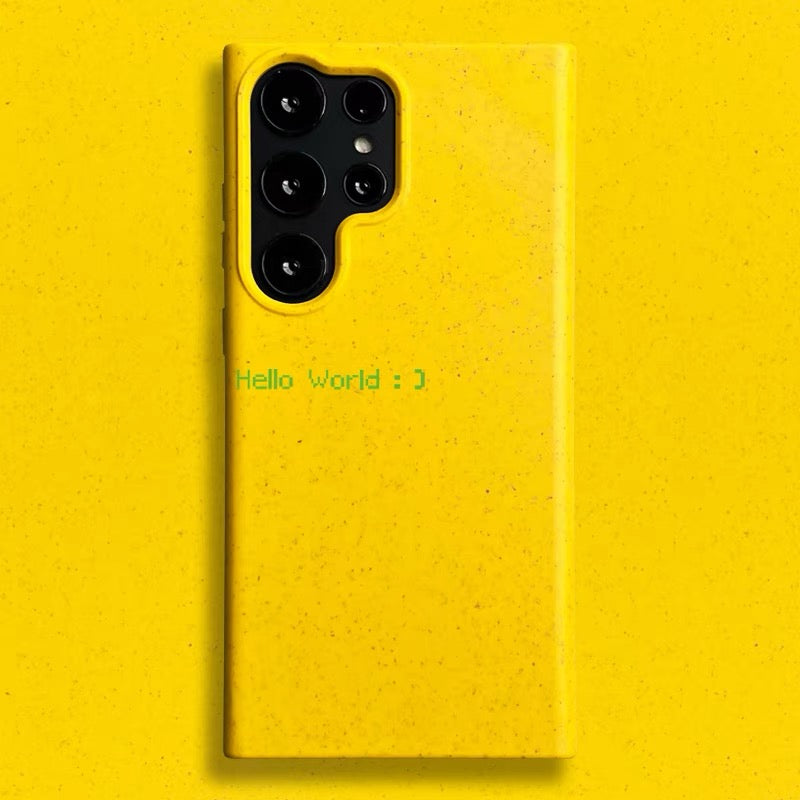 Hello World Fully degraded Case for Samsung- Yellow