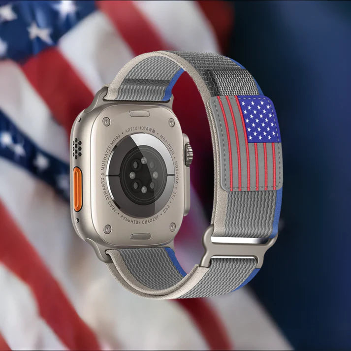 USA Flag Velcro Nylon Loop Strap for Apple watch